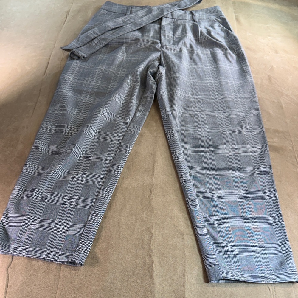 Lucky Brand Gray Plaid Women's Trousers